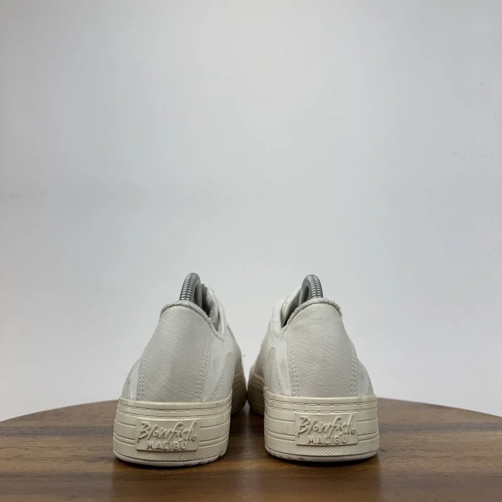 New Womens Blowfish Malibu Super Smile White Patchwork Platfrom Sneakers Size 10